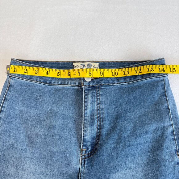 WE THE FREE Free People Just Float On Flare Hippie Jeans Jericho Blue Sz. 28 - Picture 9 of 13